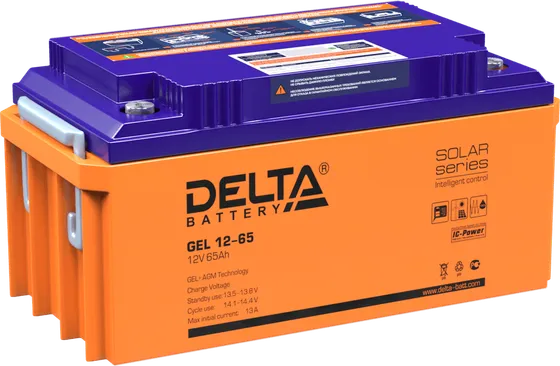 Аккумулятор Delta GEL 12-65 — гелевый, циклический режим